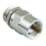 Combination EMC - Nickel-plated brass conduit gland for copper braidings