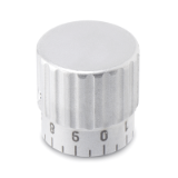 GN436.1 - Stainless Steel-Control knobs, Type S with scale 0...9, 100 graduations