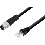 M12, series 876, Automation Technology - Data Transmission - connection cable male cable connector - RJ45 connector