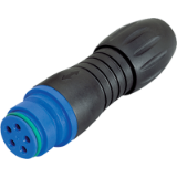 Female cable connector, blue