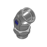 VEE-UNF EO - Adjustable locknut 45° elbow